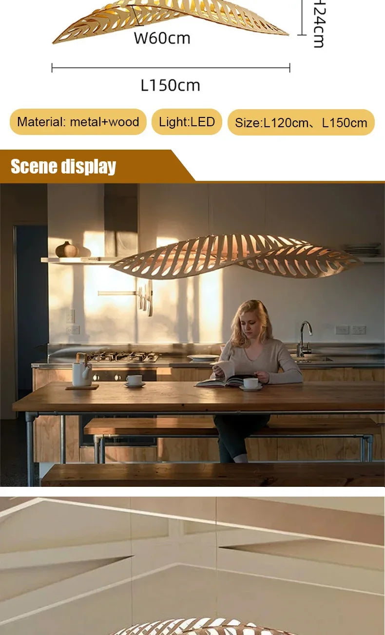 Wabi-Sabi Wood Pendant Chandelier