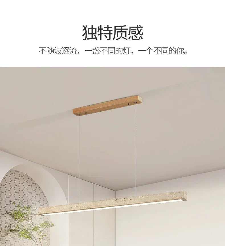 Wabi-Sabi Stone Linear Pendant Light