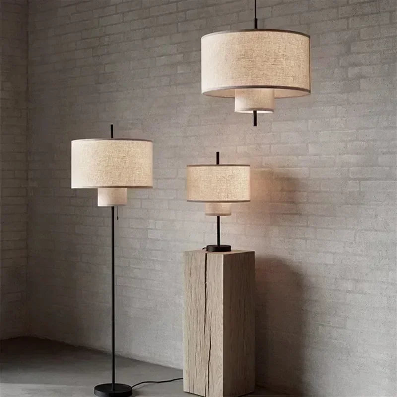 Wabi-Sabi Fabric Arc Pendant Lamp
