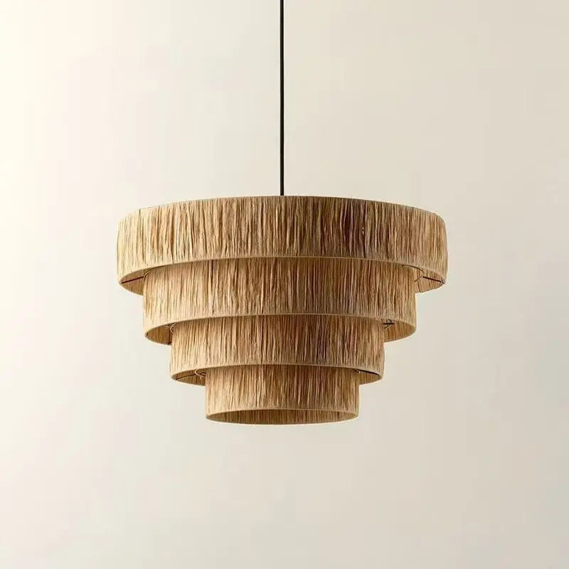 Wabi-Sabi Rattan Pendant Chandelier