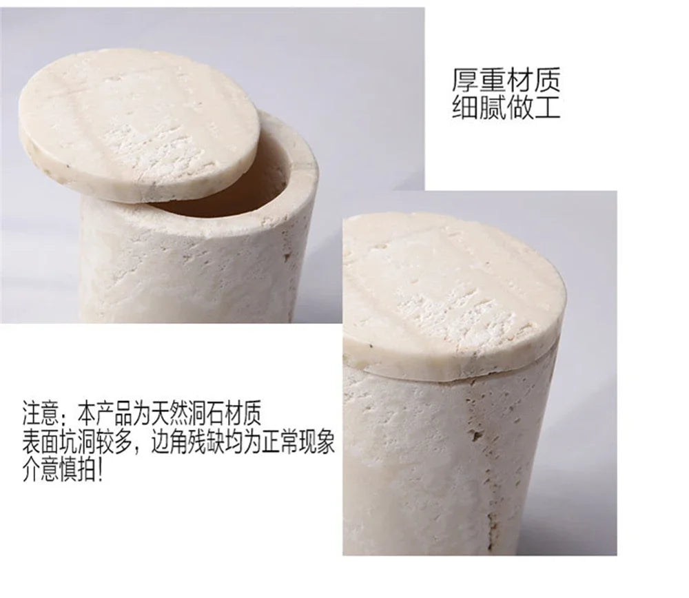 Beige Travertine Vanity Set