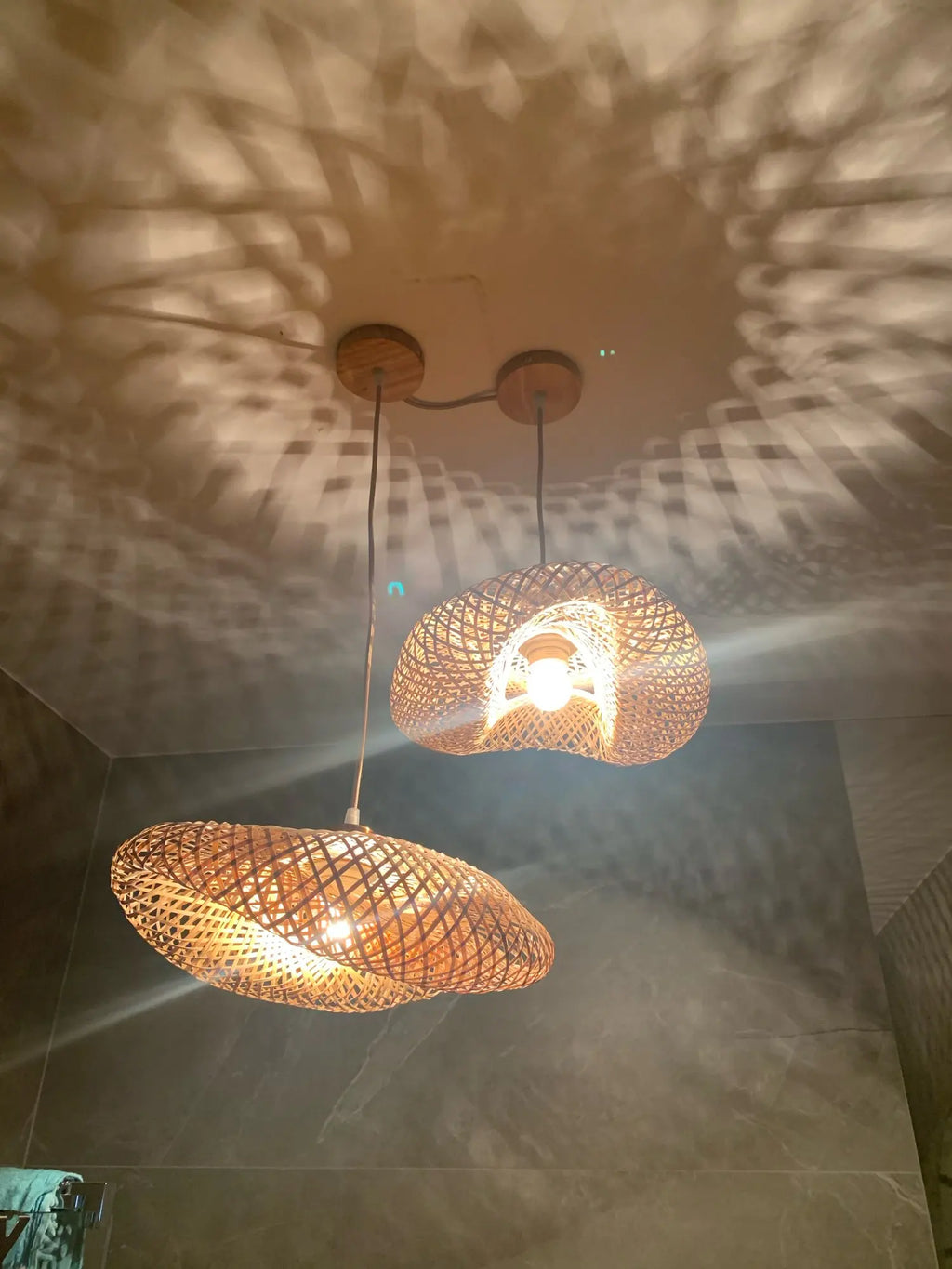 Retro Rattan Pendant Chandelier