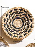 Boho Round Beige Woven Wall Basket