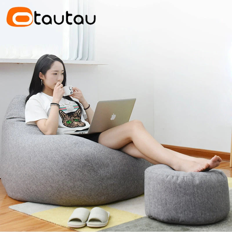 Round Storage Pouf