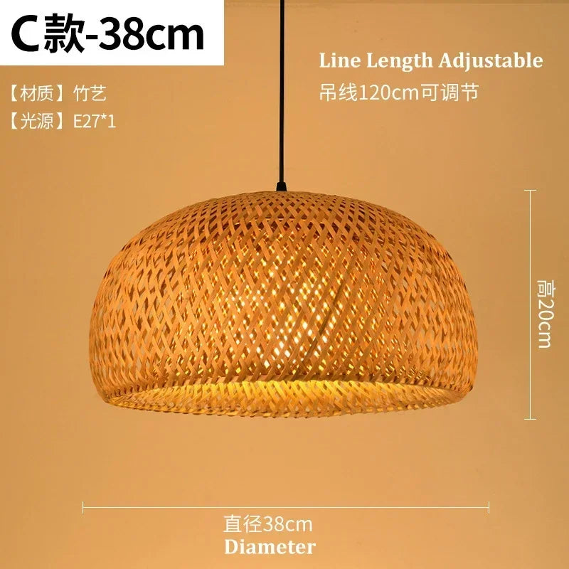 Retro Rattan Pendant Chandelier