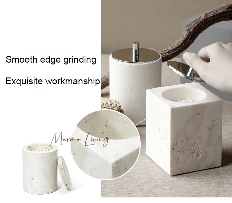 Beige Travertine Bath Set