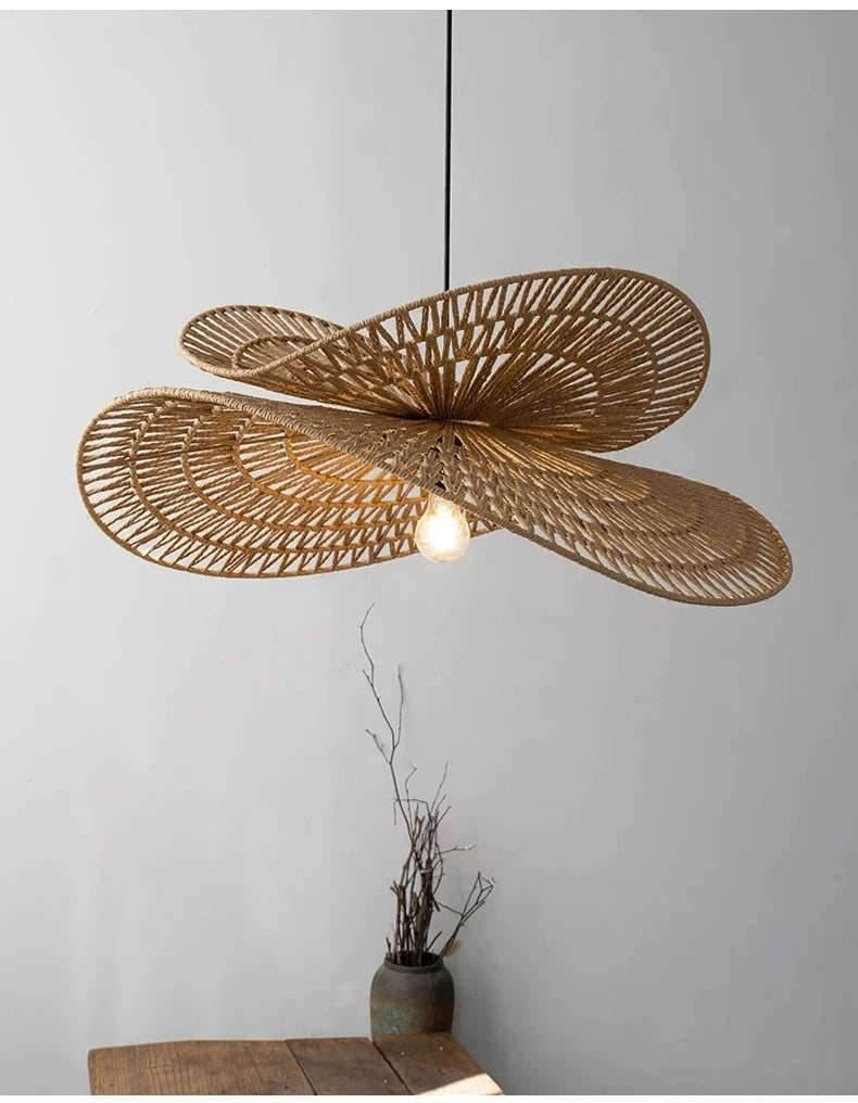 Wabi-Sabi Rattan Pendant Chandelier