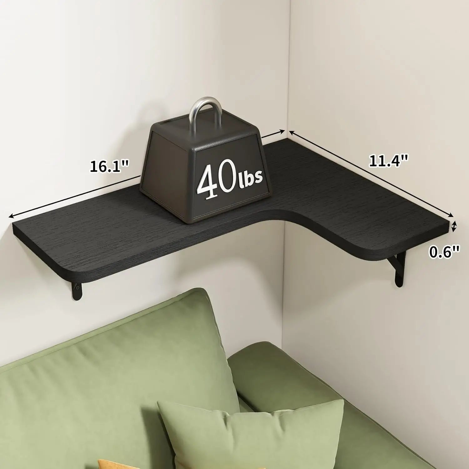 Floating Corner Wall Shelf