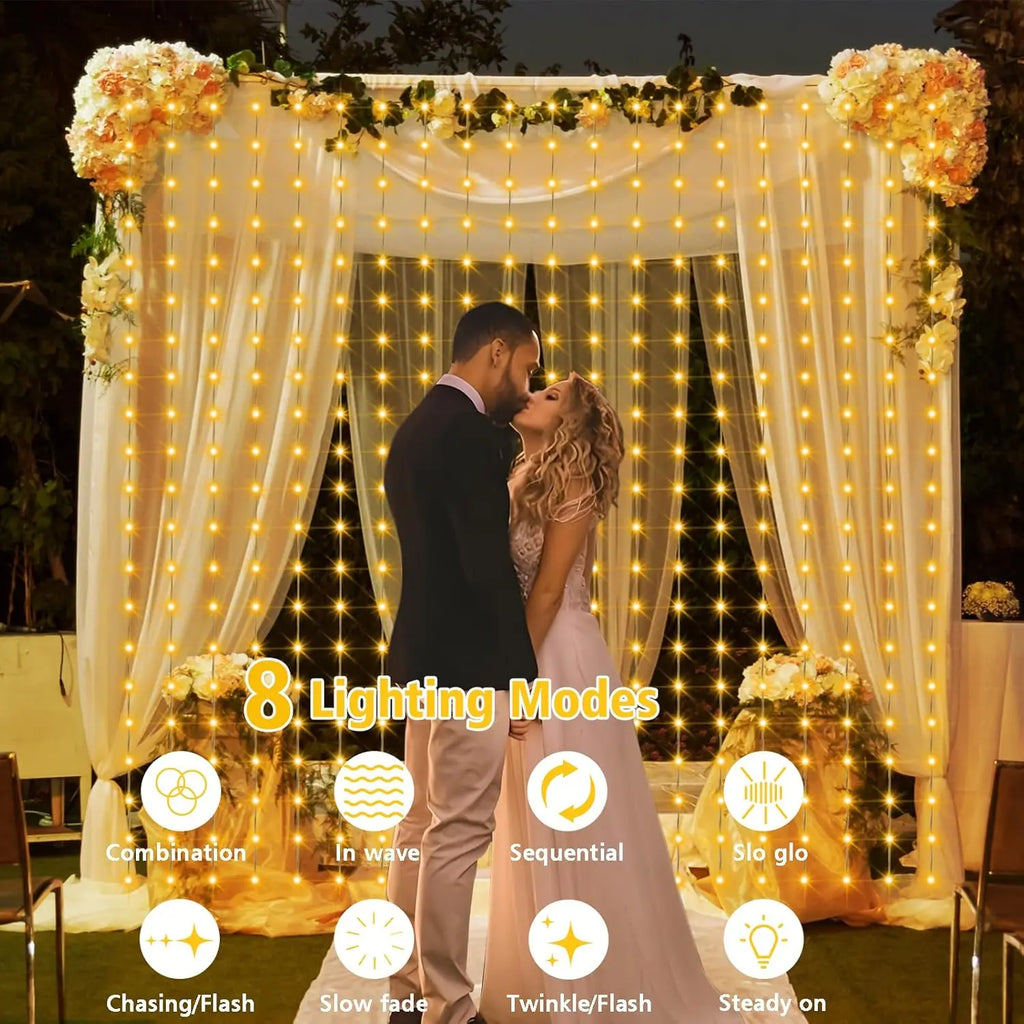 Solar Curtain Fairy Lights