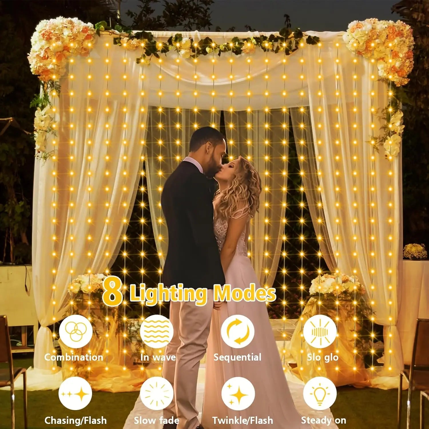 Solar Curtain Fairy Lights