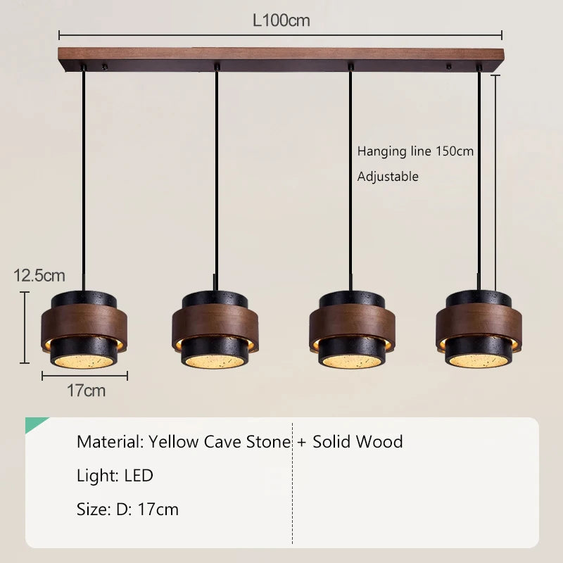 Wabi-Sabi Stone Pendant Chandelier