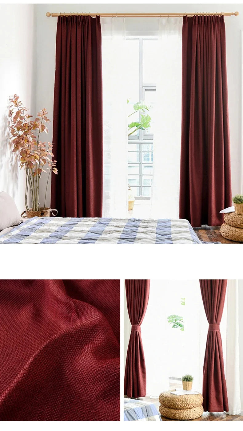 Modern Cotton-Linen Blackout Curtains, 310cm