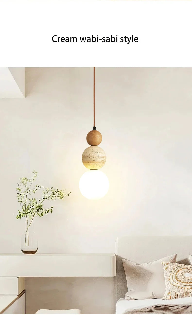 Cream-Style Stone Pendant Chandelier