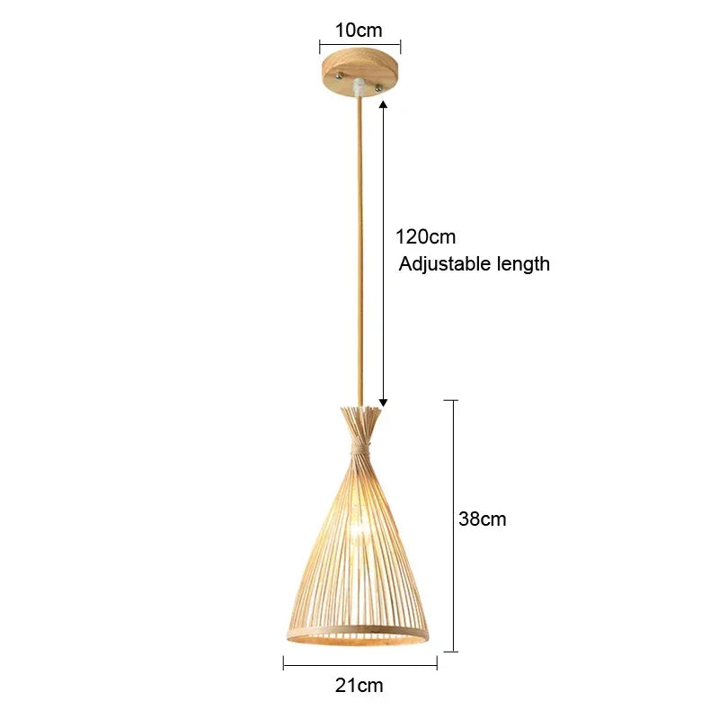 Retro Rattan Pendant Chandelier