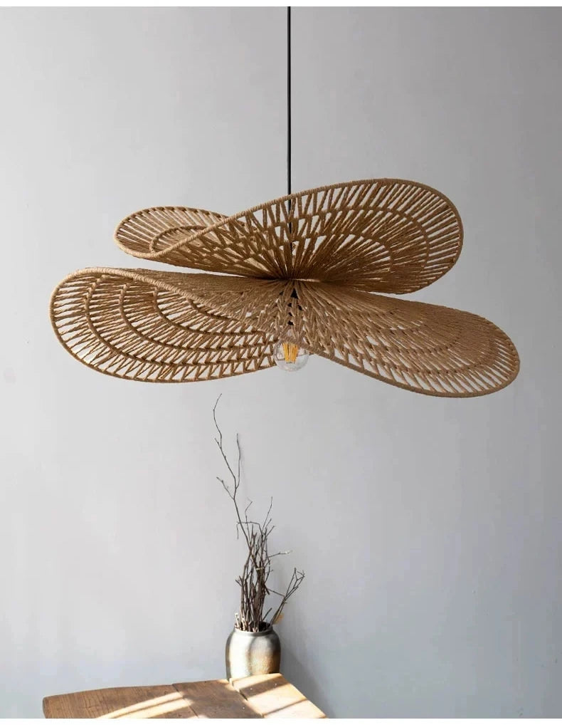 Wabi-Sabi Rattan Pendant Chandelier