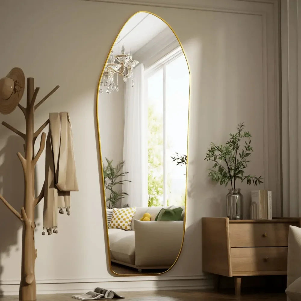 Irregular Gold Full-Length Wall Mirror