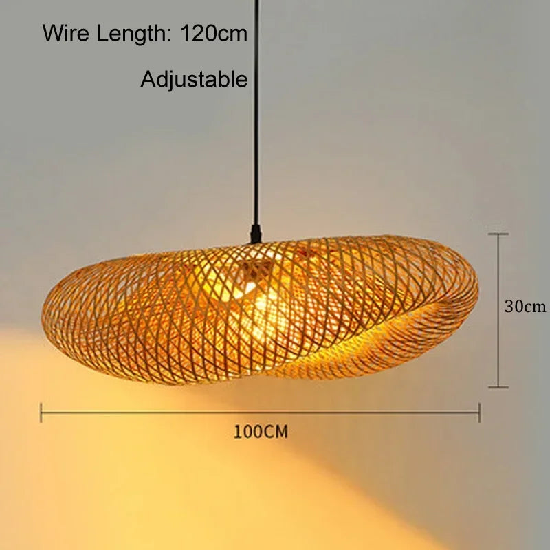 Retro Rattan Pendant Chandelier