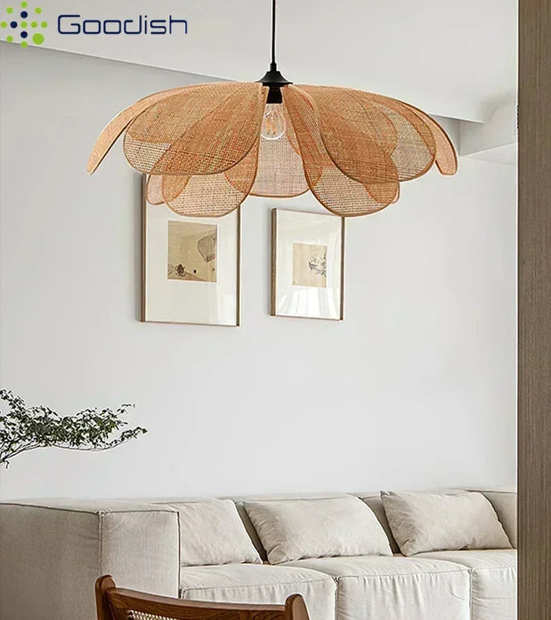 Wabi-Sabi Rattan Pendant Chandelier