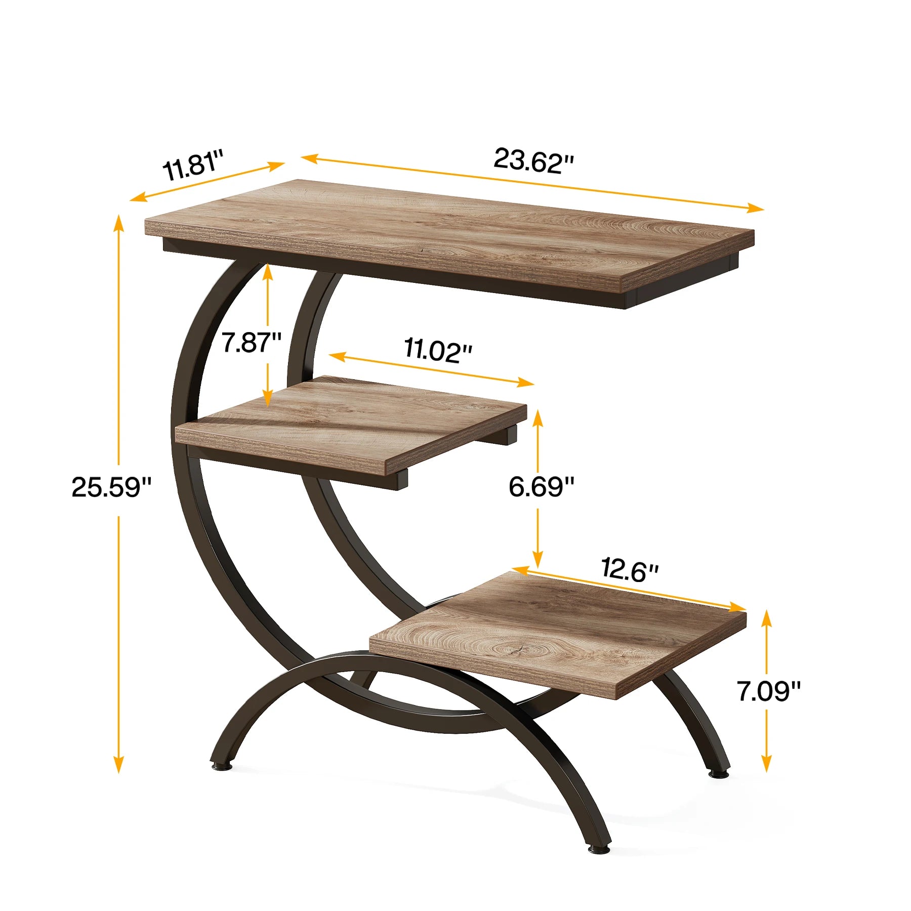 C-Shaped Sofa Side Table