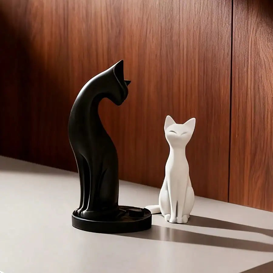 Abstract Cat Figurine Set
