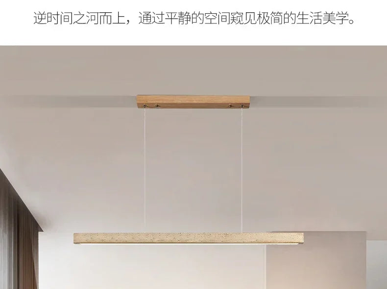 Wabi-Sabi Stone Linear Pendant Light