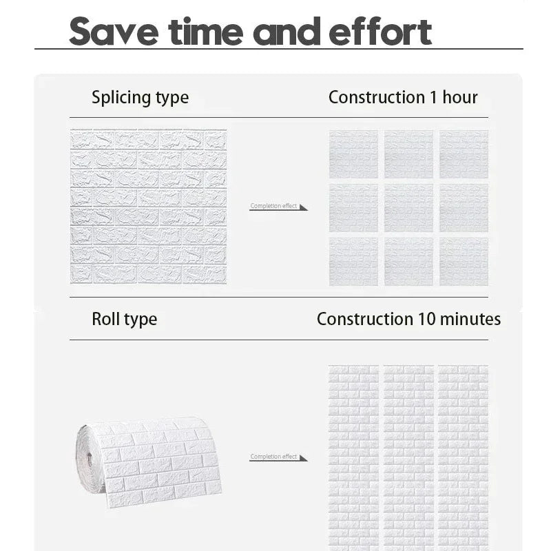 3D Foam Brick Wallpaper