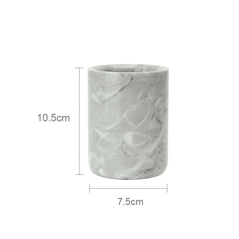 Marble Bathroom Accessory Set