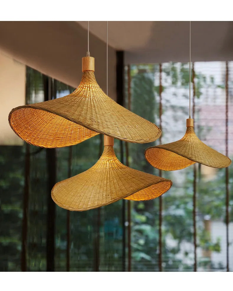 Retro Rattan Pendant Chandelier