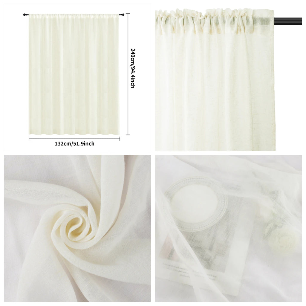 Modern Linen Sheer Curtains