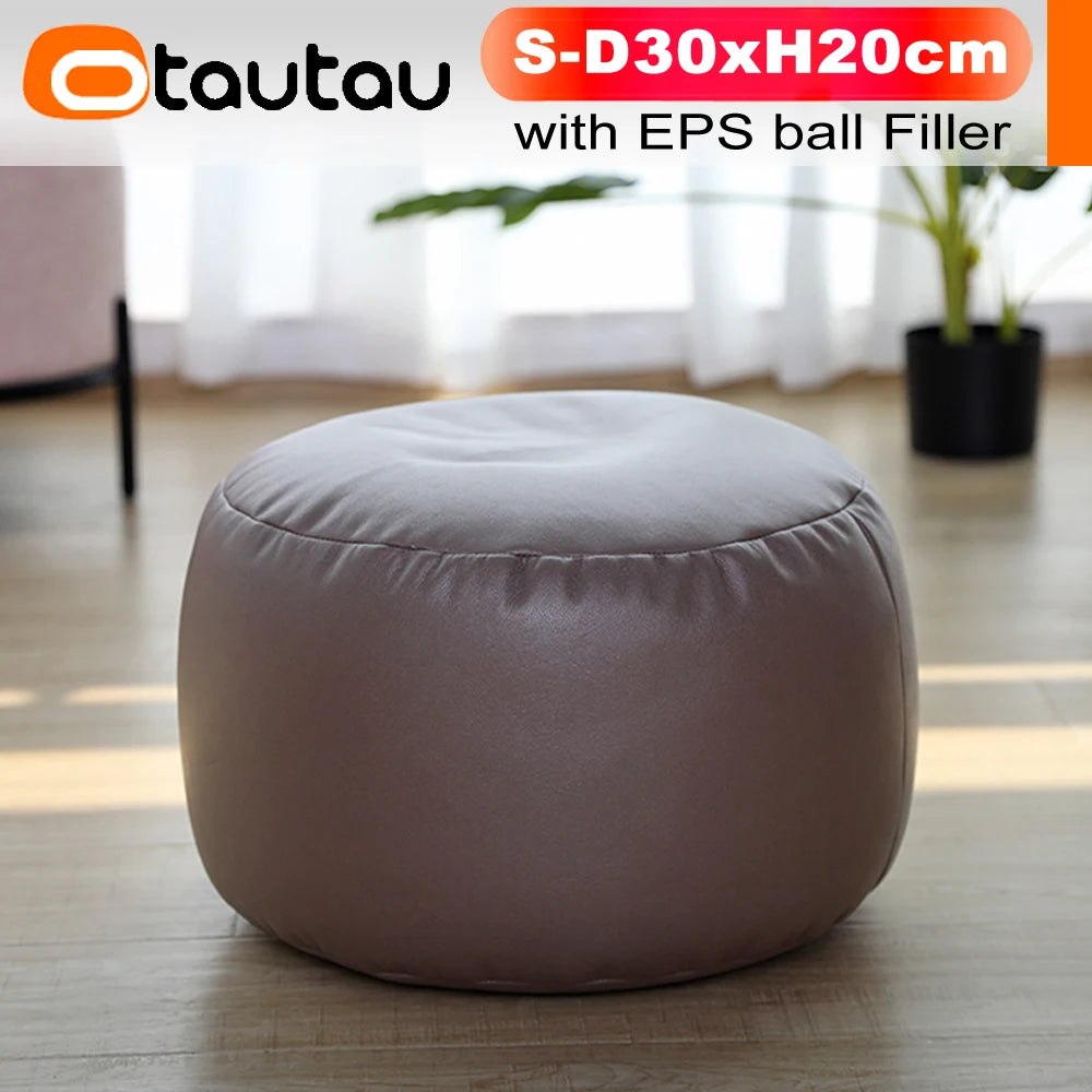 Round Storage Pouf
