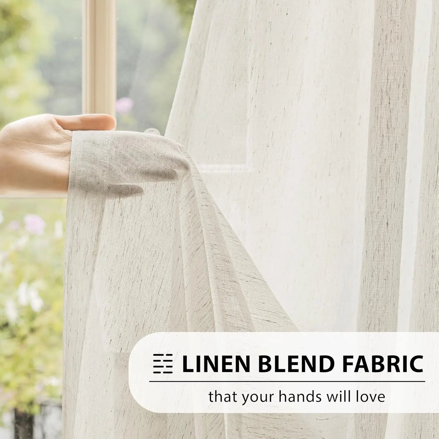 Modern Flax Sheer Curtains, 84"
