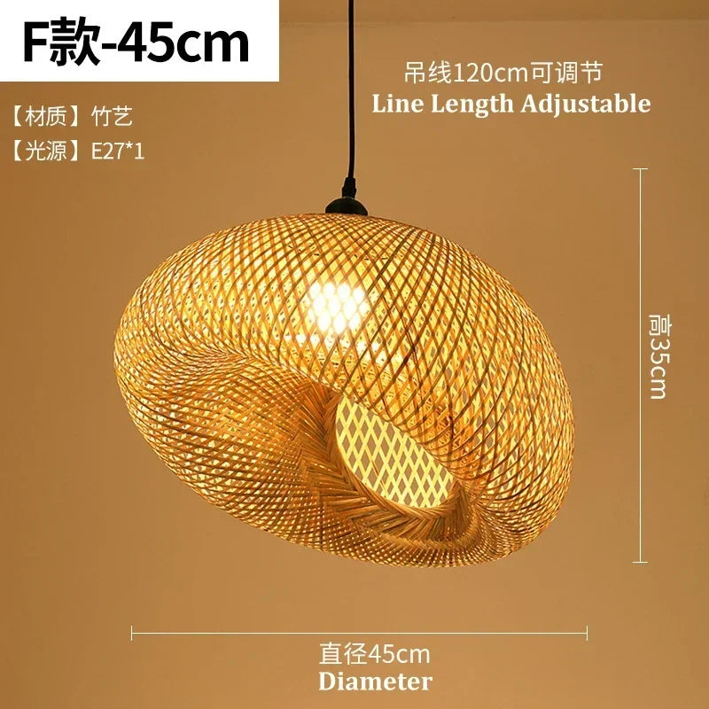 Retro Rattan Pendant Chandelier