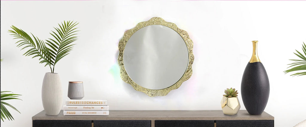 Farmhouse Irregular Gold Wall Mirror