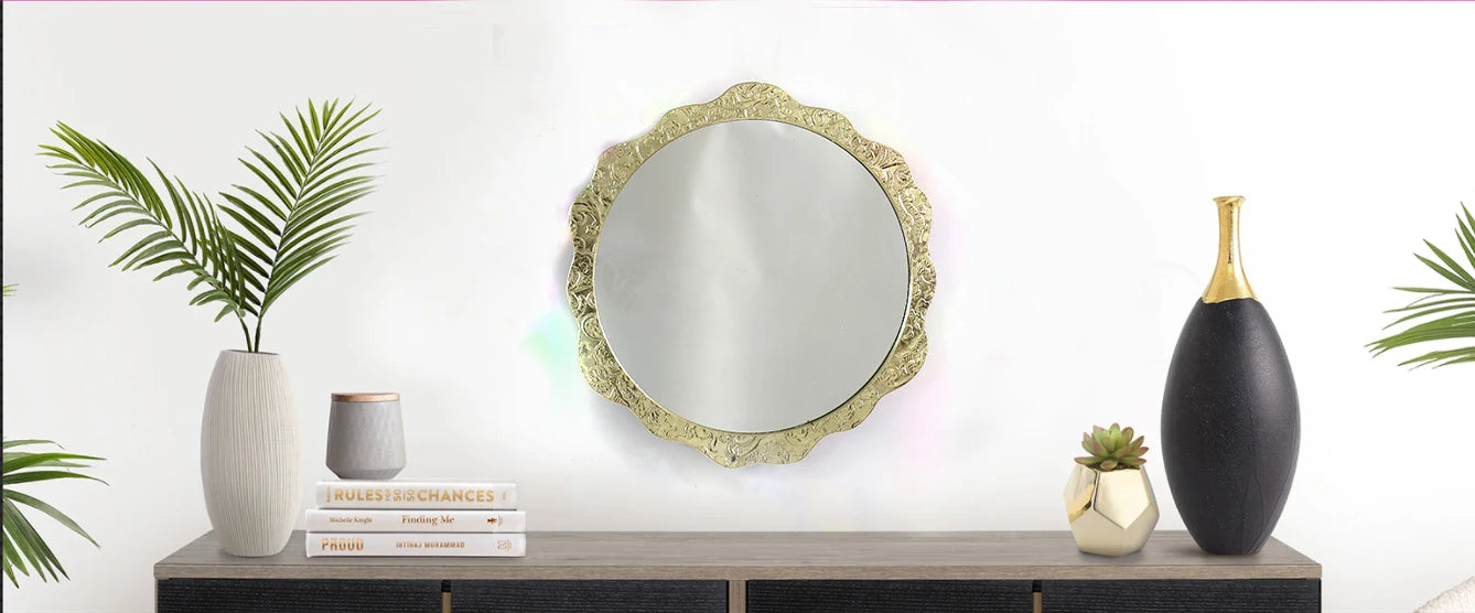 Farmhouse Irregular Gold Wall Mirror