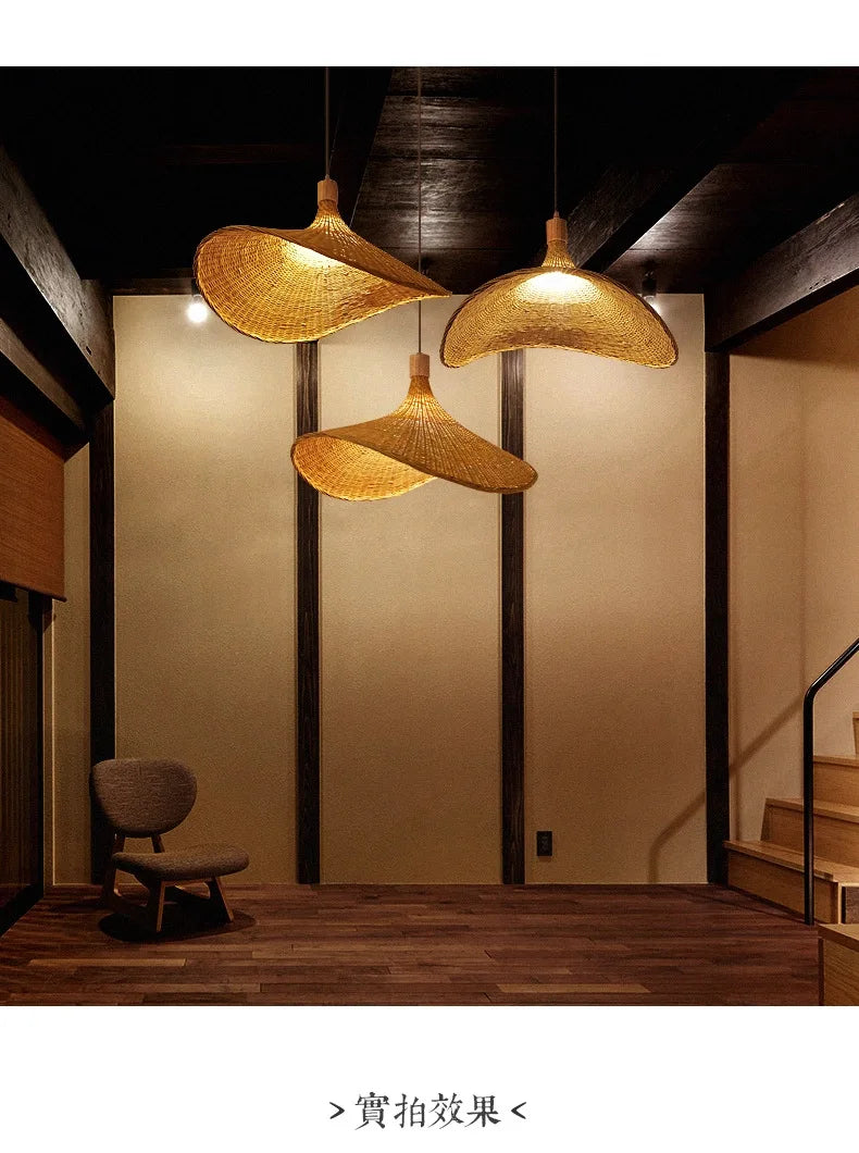 Retro Rattan Pendant Chandelier