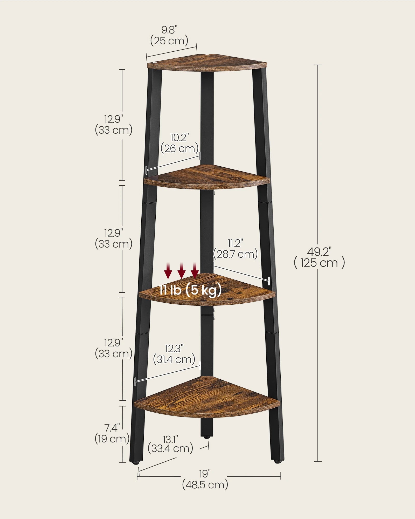 Wood Corner Bookshelf