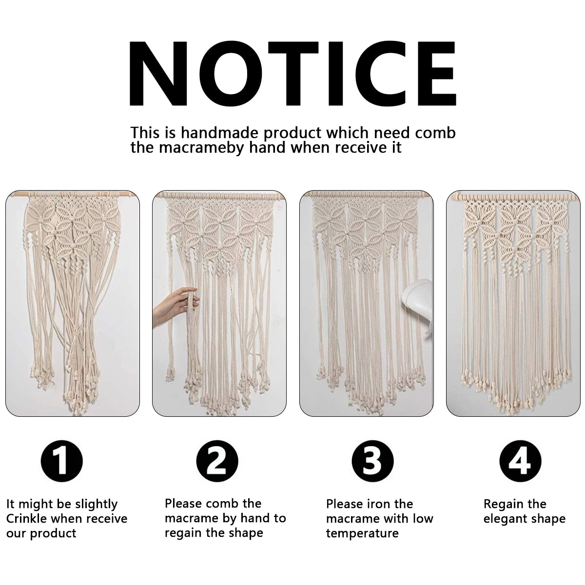 Boho Beige Macrame Wall Hanging