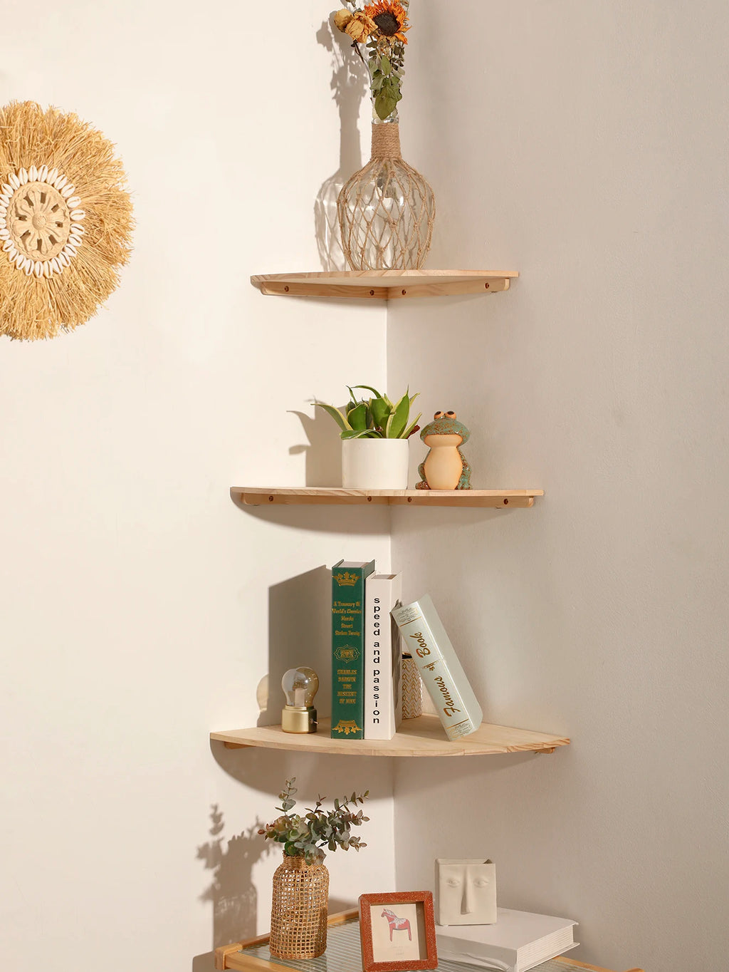 Floating Corner Wall Shelf