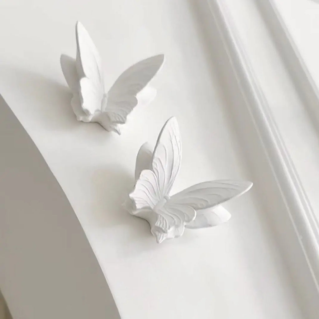 Set of 2 Boho White Butterfly Wall Art