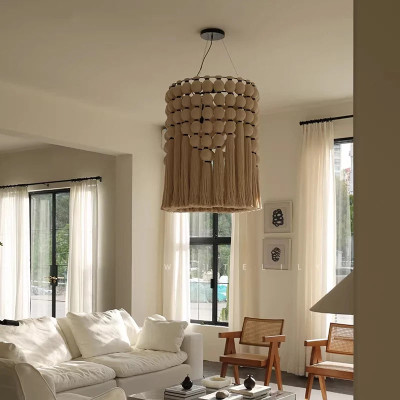 Wabi-Sabi Hemp Rope Pendant Chandelier