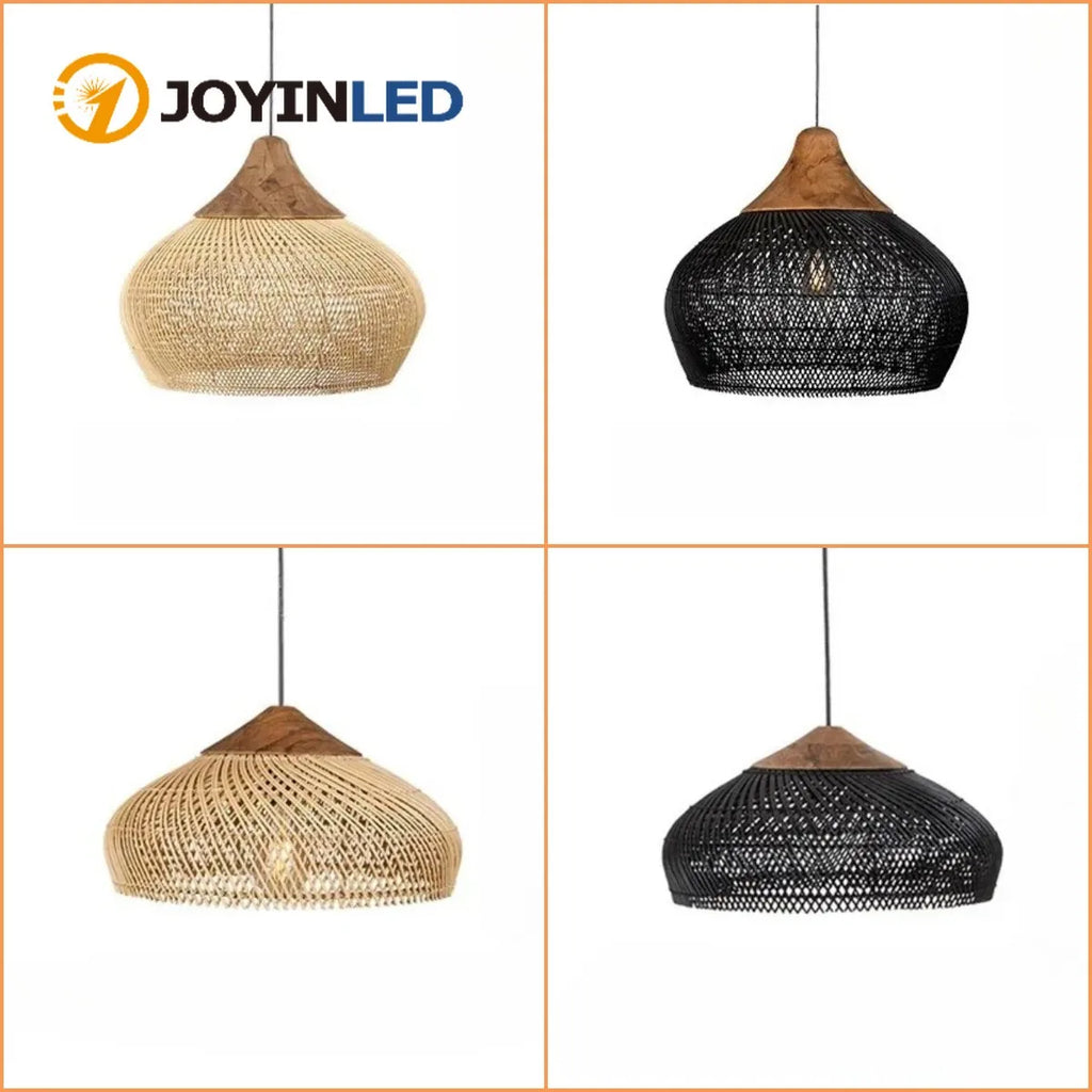 Wabi-Sabi Rattan Pendant Chandelier