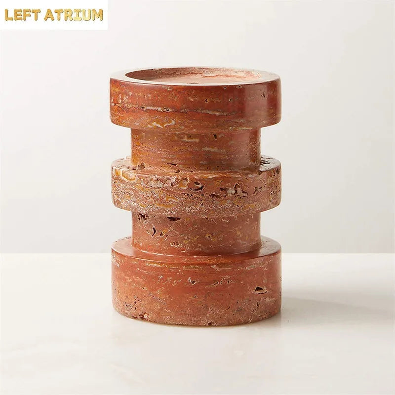 Wabi-Sabi Travertine Candle Holder
