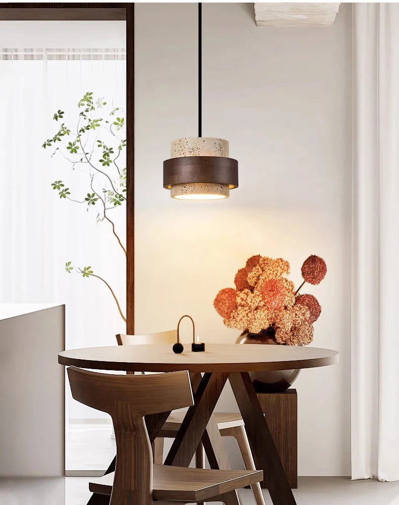Wabi-Sabi Wood Pendant Chandelier