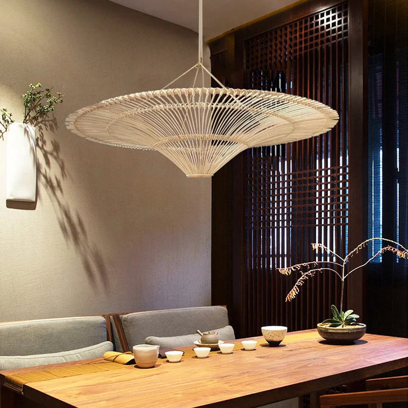 Wabi-Sabi Rattan Pendant Chandelier