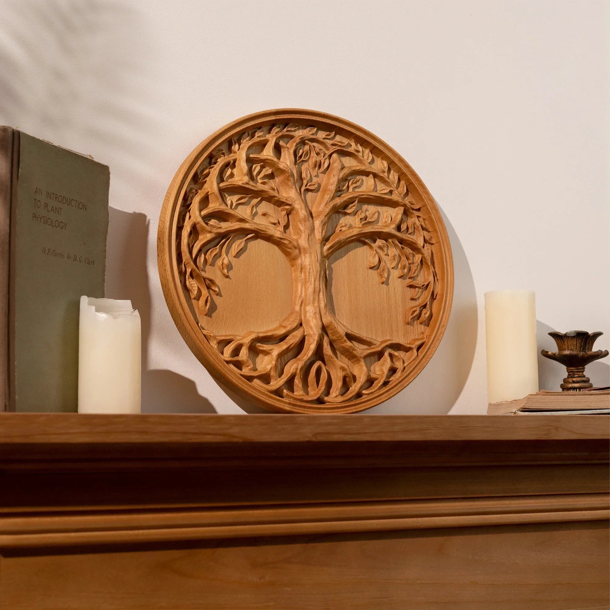 Art Deco Natural Wood Wall Sign
