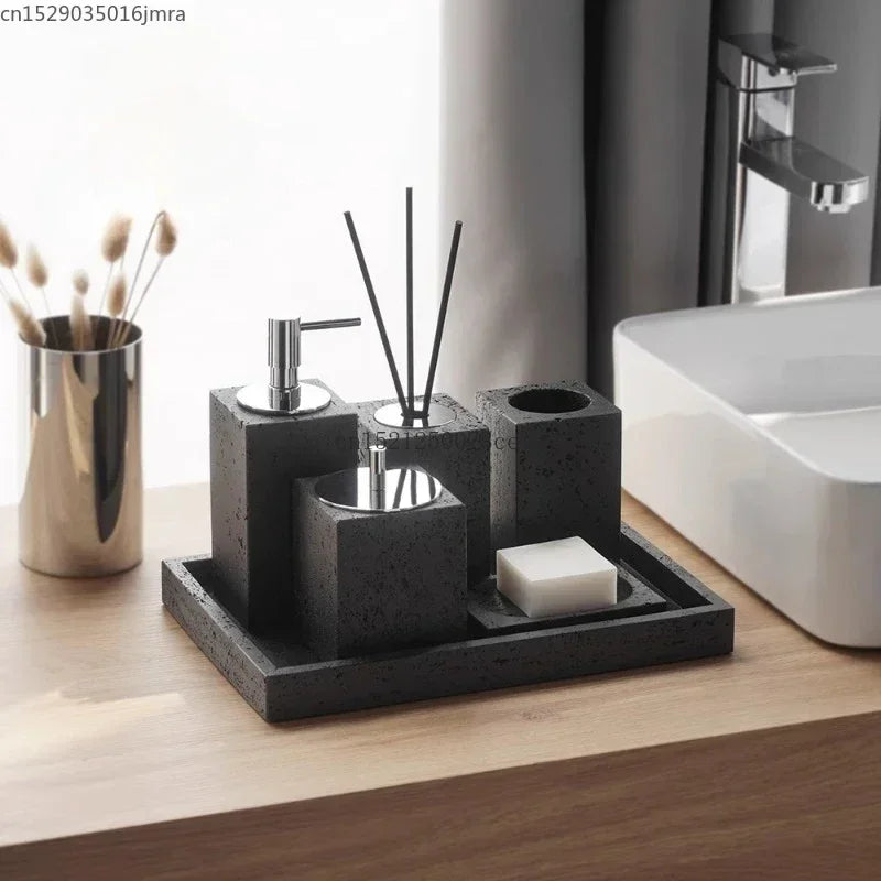 Wabi-Sabi Sandstone Bath Set