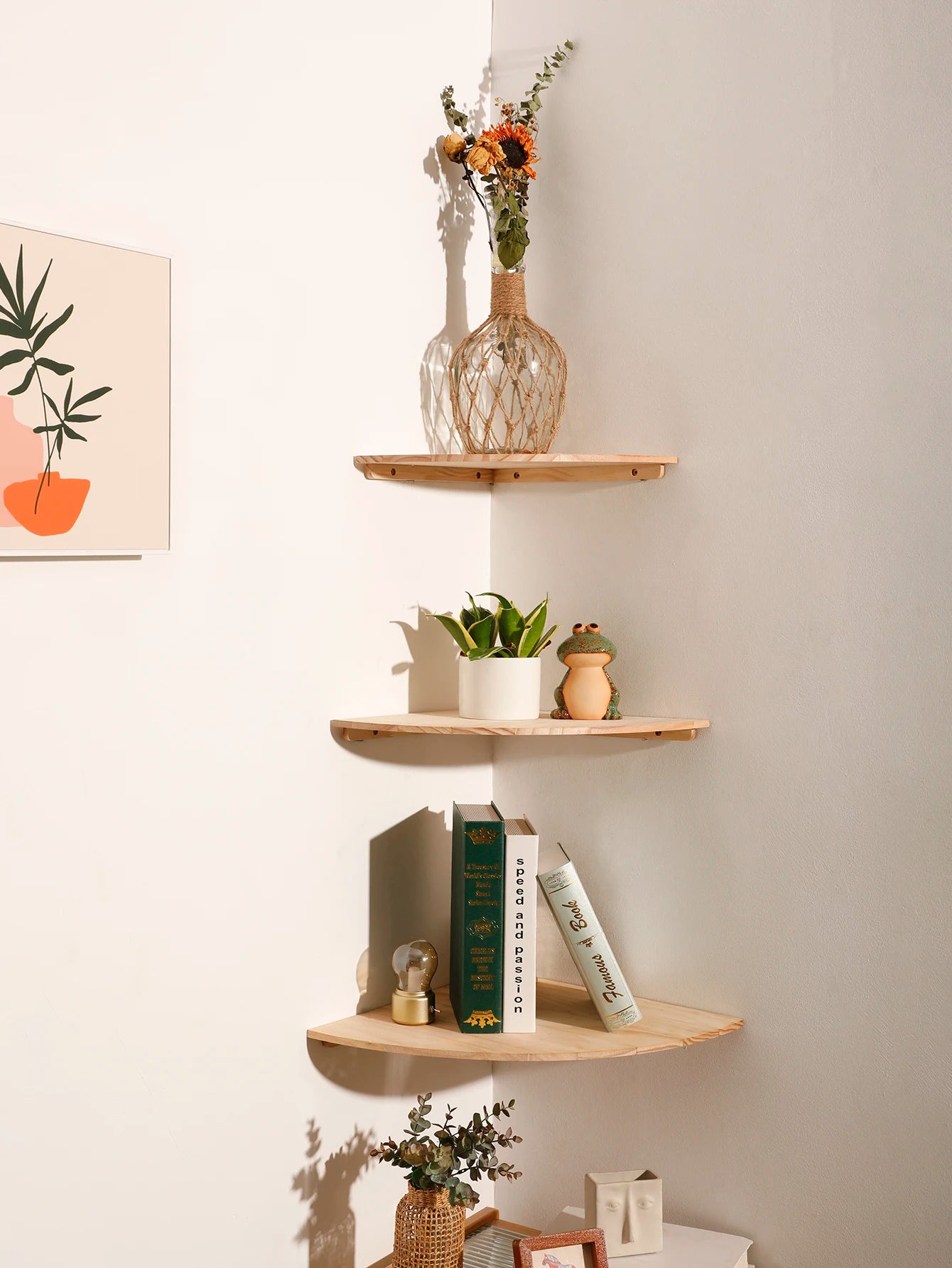 Floating Corner Wall Shelf