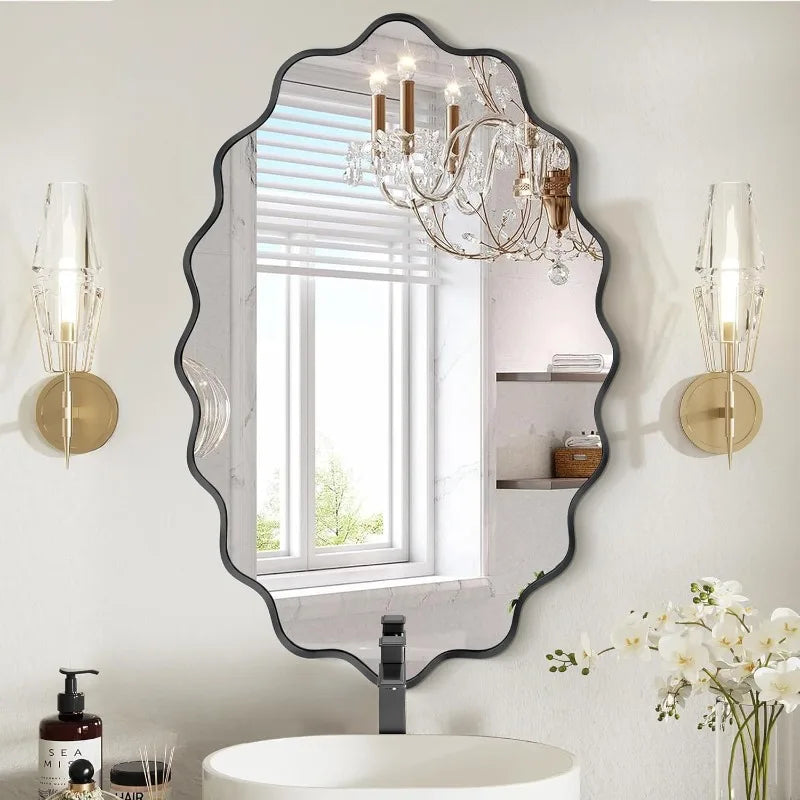 Modern Asymmetrical Gold Wall Mirror