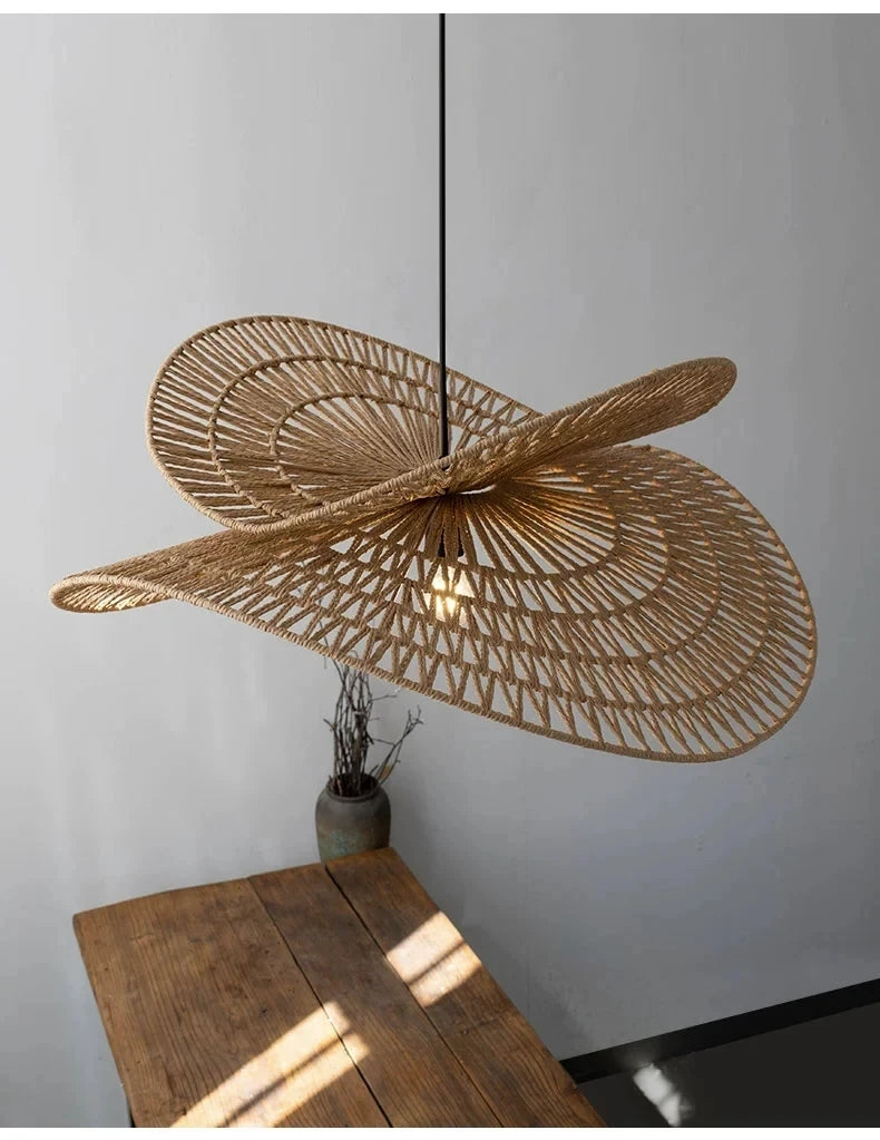 Wabi-Sabi Rattan Pendant Chandelier