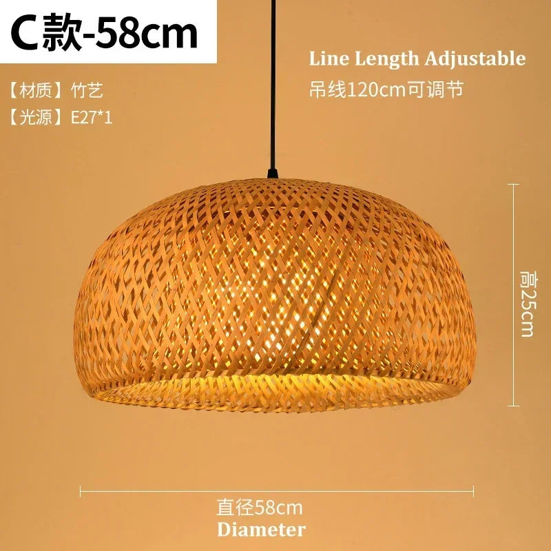 Retro Rattan Pendant Chandelier